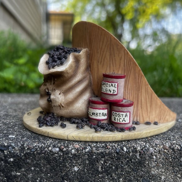 Coffee Themed Candle/Coaster Holder Resin Coffee Beans Cute Cozy Decor - Picture 2 of 6